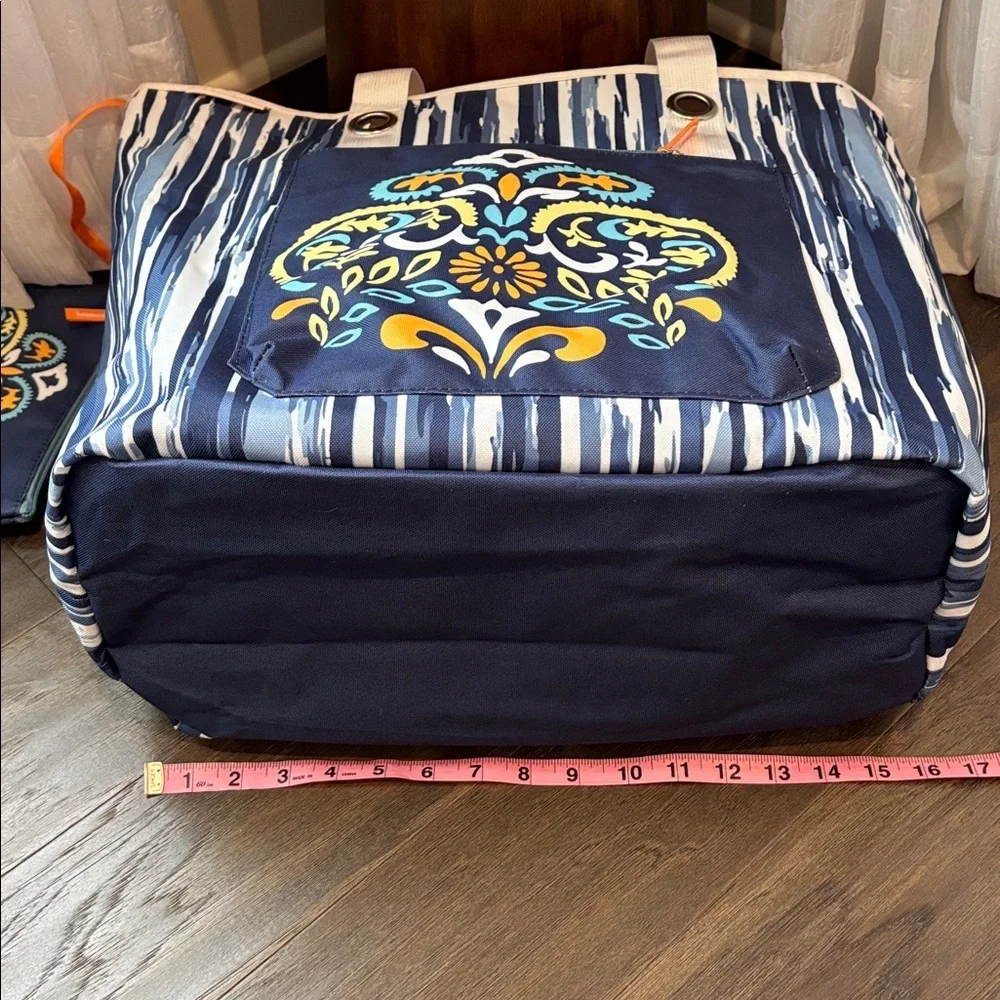 Happy Life Beach,Market,zip top,zip front pct.,toiletry case,vinyl lined,sturdy - Picture 7 of 13